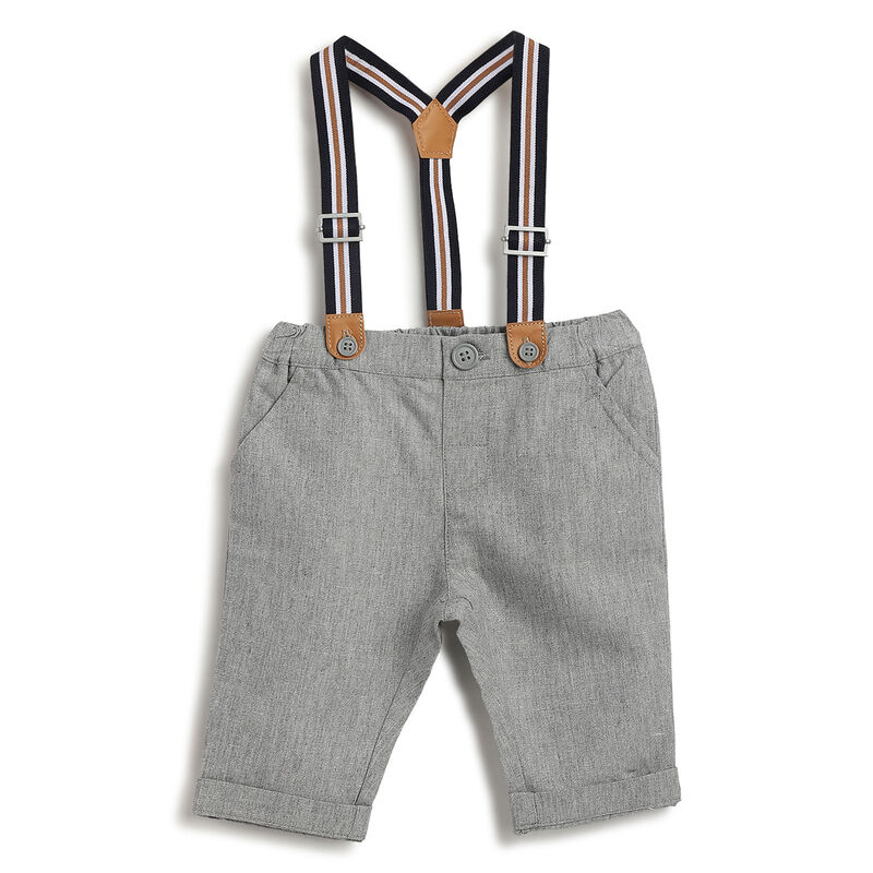Boys Medium Grey Solid Trouser image number 0